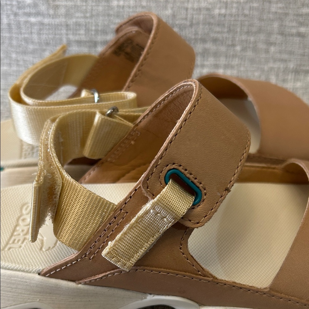Sorel Women's Tan Leather Sport Sandals with White Sole - Picture 6 of 15